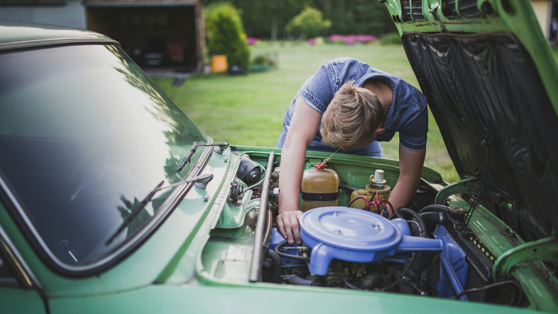 Mechanic working on car repair